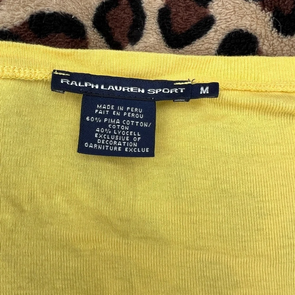Ralph Lauren Women’s V-Neck Yellow Cotton short sleeve tee - Picture 2 of 3